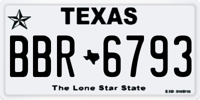 TX license plate BBR6793