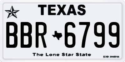 TX license plate BBR6799