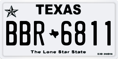TX license plate BBR6811
