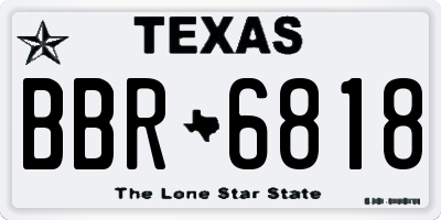 TX license plate BBR6818