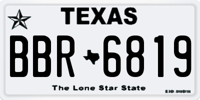 TX license plate BBR6819