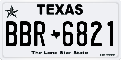 TX license plate BBR6821