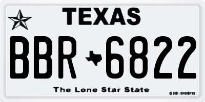 TX license plate BBR6822