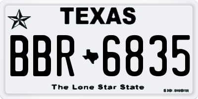 TX license plate BBR6835