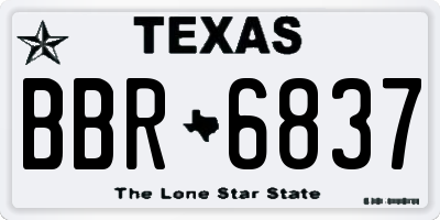 TX license plate BBR6837