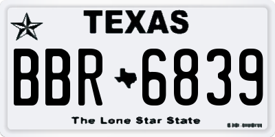 TX license plate BBR6839