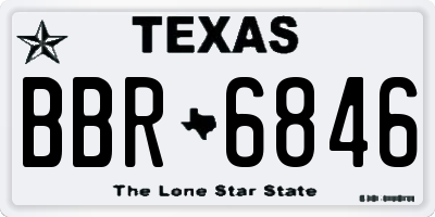 TX license plate BBR6846