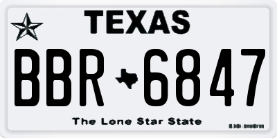 TX license plate BBR6847
