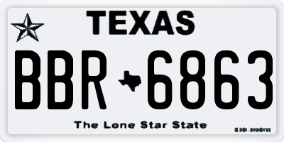 TX license plate BBR6863