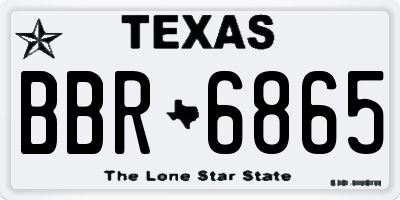 TX license plate BBR6865
