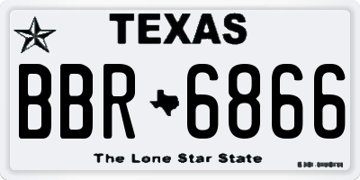 TX license plate BBR6866