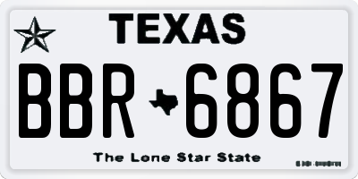 TX license plate BBR6867