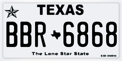 TX license plate BBR6868