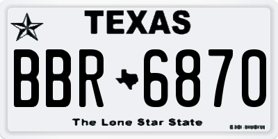 TX license plate BBR6870