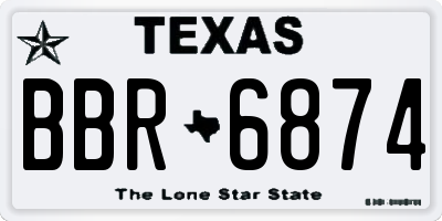 TX license plate BBR6874