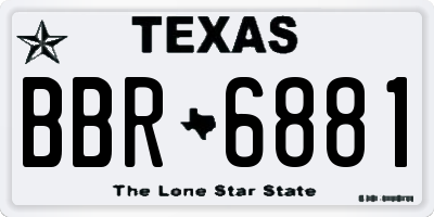 TX license plate BBR6881