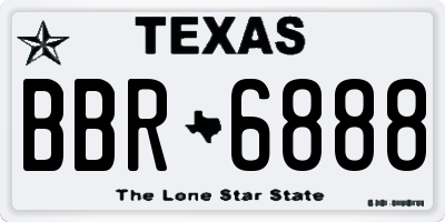TX license plate BBR6888
