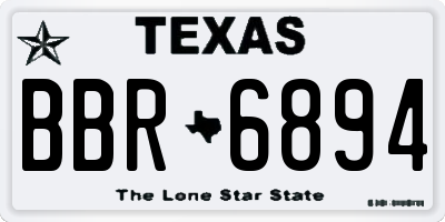 TX license plate BBR6894