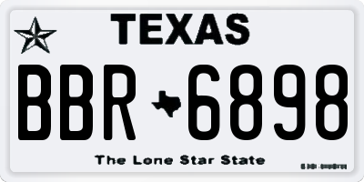 TX license plate BBR6898
