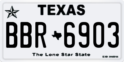TX license plate BBR6903