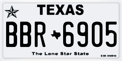 TX license plate BBR6905