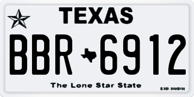 TX license plate BBR6912