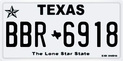 TX license plate BBR6918