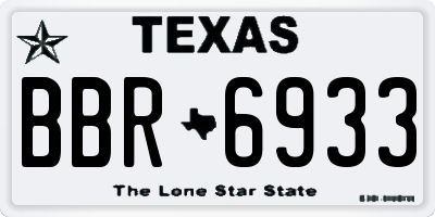 TX license plate BBR6933
