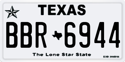 TX license plate BBR6944
