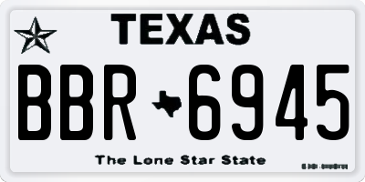 TX license plate BBR6945