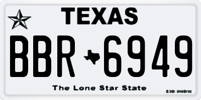 TX license plate BBR6949