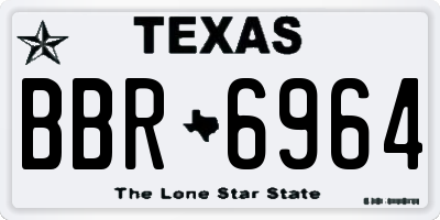 TX license plate BBR6964