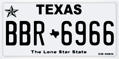 TX license plate BBR6966