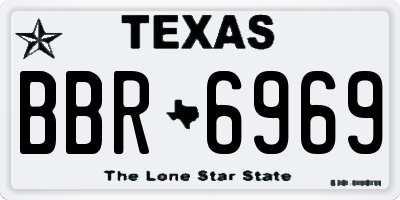 TX license plate BBR6969