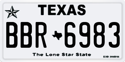 TX license plate BBR6983