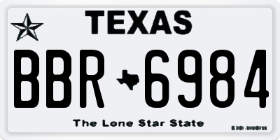 TX license plate BBR6984