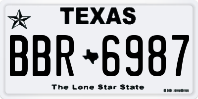TX license plate BBR6987