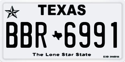 TX license plate BBR6991