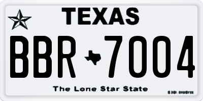 TX license plate BBR7004