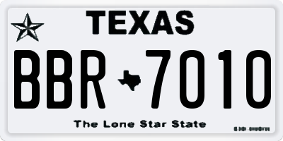 TX license plate BBR7010