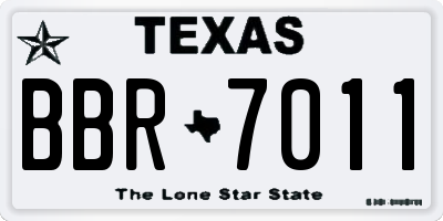 TX license plate BBR7011