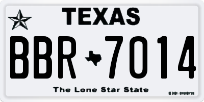 TX license plate BBR7014