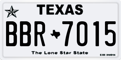 TX license plate BBR7015