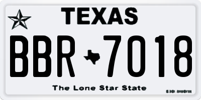 TX license plate BBR7018