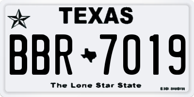TX license plate BBR7019