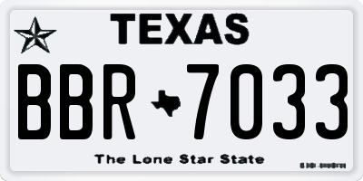 TX license plate BBR7033