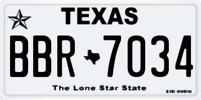 TX license plate BBR7034