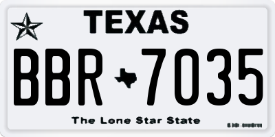 TX license plate BBR7035