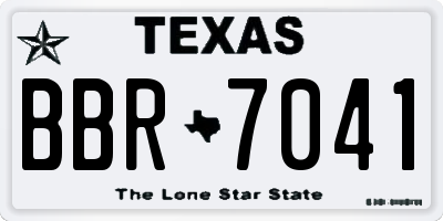TX license plate BBR7041