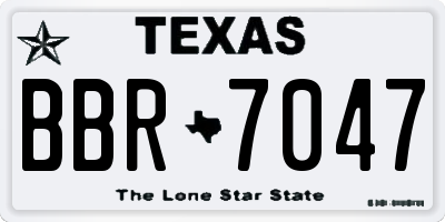 TX license plate BBR7047